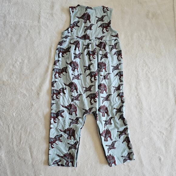 Kate Quinn NWT 3-6m Blue Dino Drop Waist Jumpsuit Viscose Bamboo - Picture 5 of 6